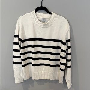 a new day Black and White Striped Sweater